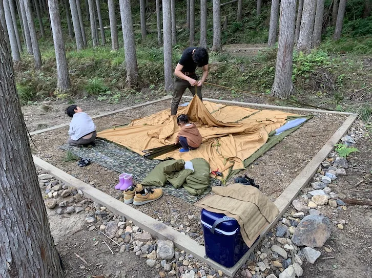 アウトドアライフキャンプ場　南丹市キャンプ　日吉キャンプ　日吉ダームキャンプ　日吉ダム温泉